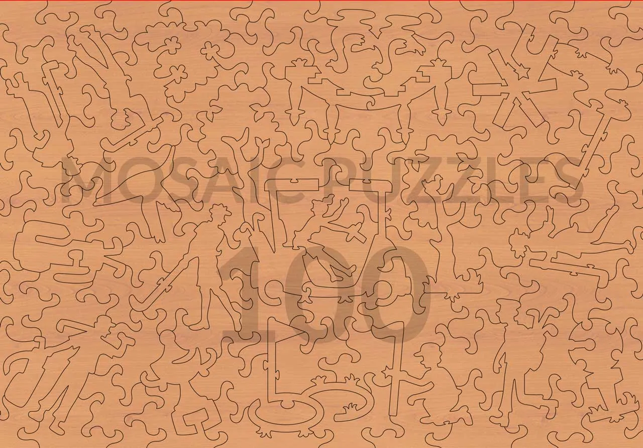 Mosaic Puzzles Hole in One puzzle lemn 100 piese golf