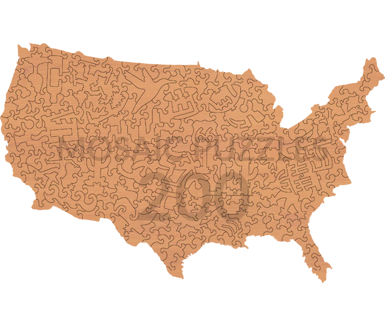 Mosaic Puzzles Coast to Coast USA puzzle lemn 400 piese harta