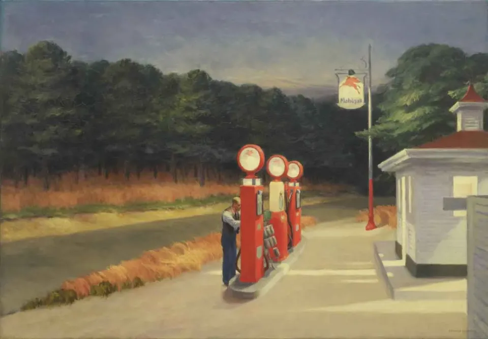Mosaic Puzzles Gas by Edward Hopper puzzle lemn 500 piese noapte