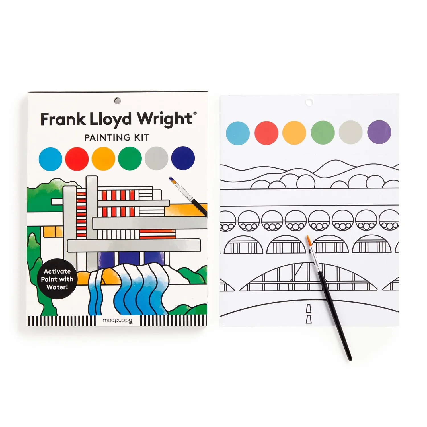 Mudpuppy Frank Lloyd Wright Painting Kit acuarele geometrice
