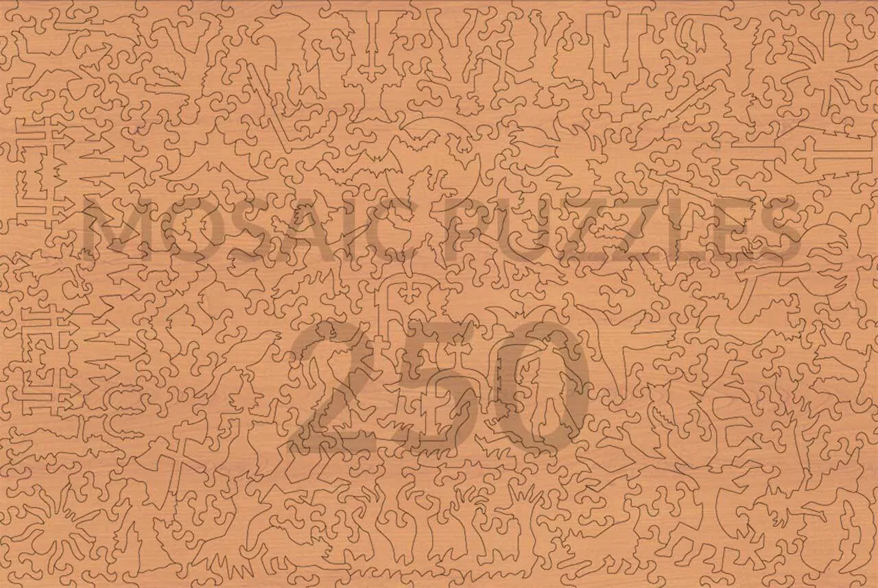 Mosaic Puzzles Patterned Pumpkins puzzle lemn 50 piese halloween