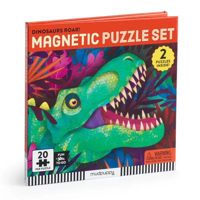 Mudpuppy Dinosaur Roar puzzle magnetic 20 piese