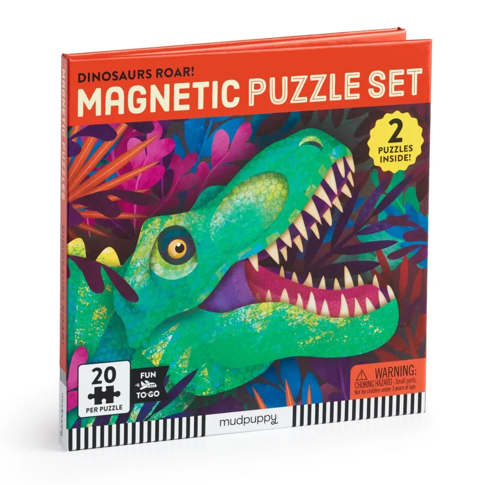 Mudpuppy Dinosaur Roar puzzle magnetic 20 piese