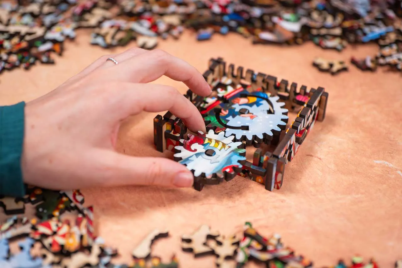 Mosaic Heritage Carousel Candy Cane puzzle lemn 1000 piese 3D