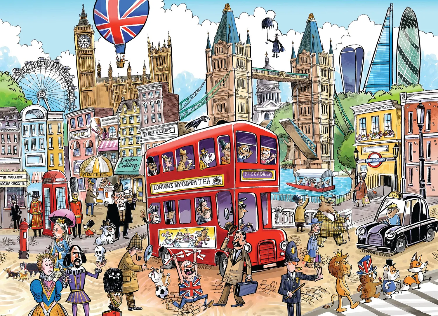 Cobble Hill DoodleTown London Calling puzzle 1000 piese Londra