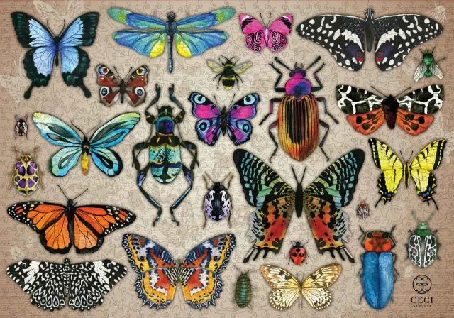 Mosaic Puzzles Intricate Insects puzzle lemn 50 piese copii