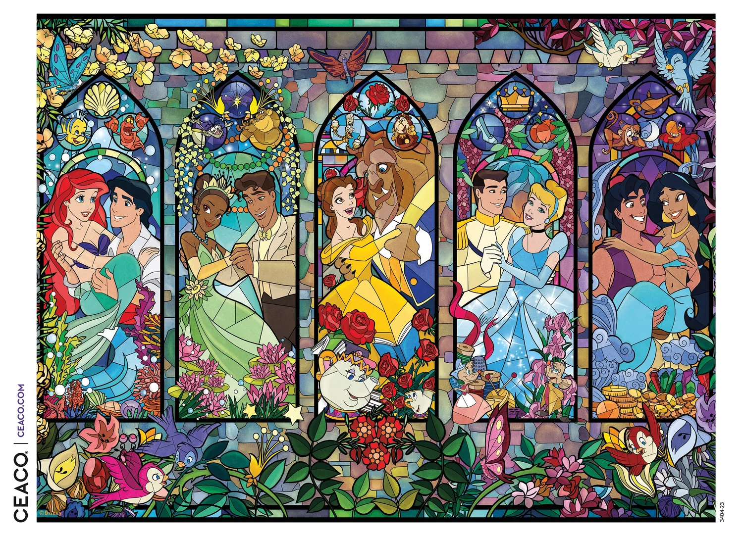 Ceaco Princess Castle puzzle 1500 piese vitralii Disney