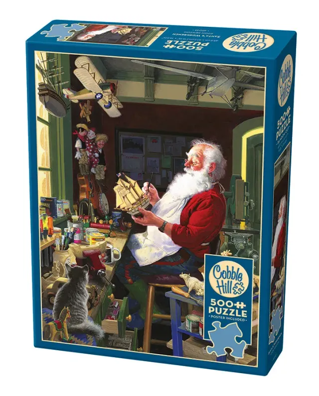 Cobble Hill Santa's Workbench puzzle 500 piese Crăciun