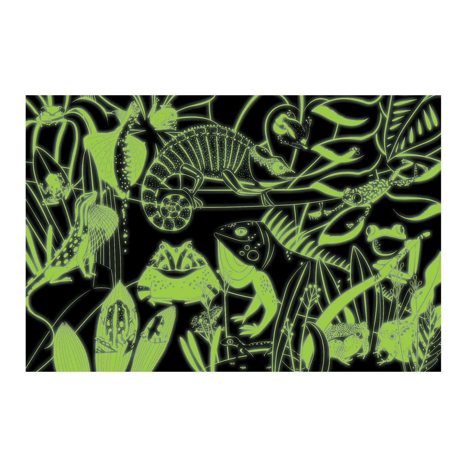 Mudpuppy Frogs & Lizards puzzle 100 piese fosforescent