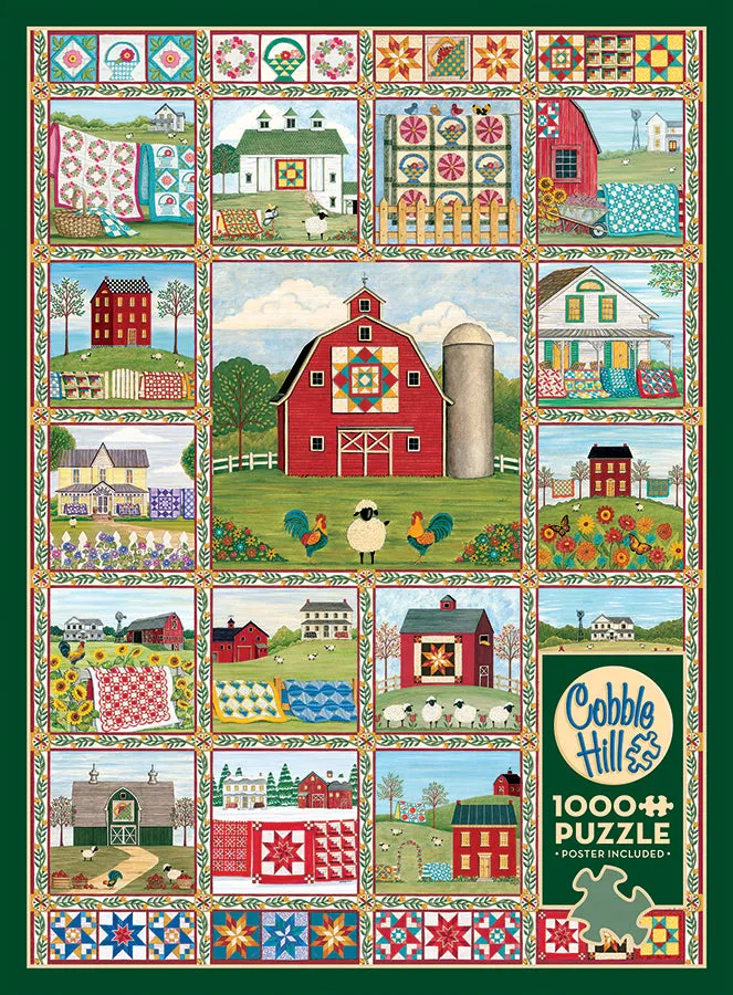 Cobble Hill Quilt Country puzzle 1000 piese fermă