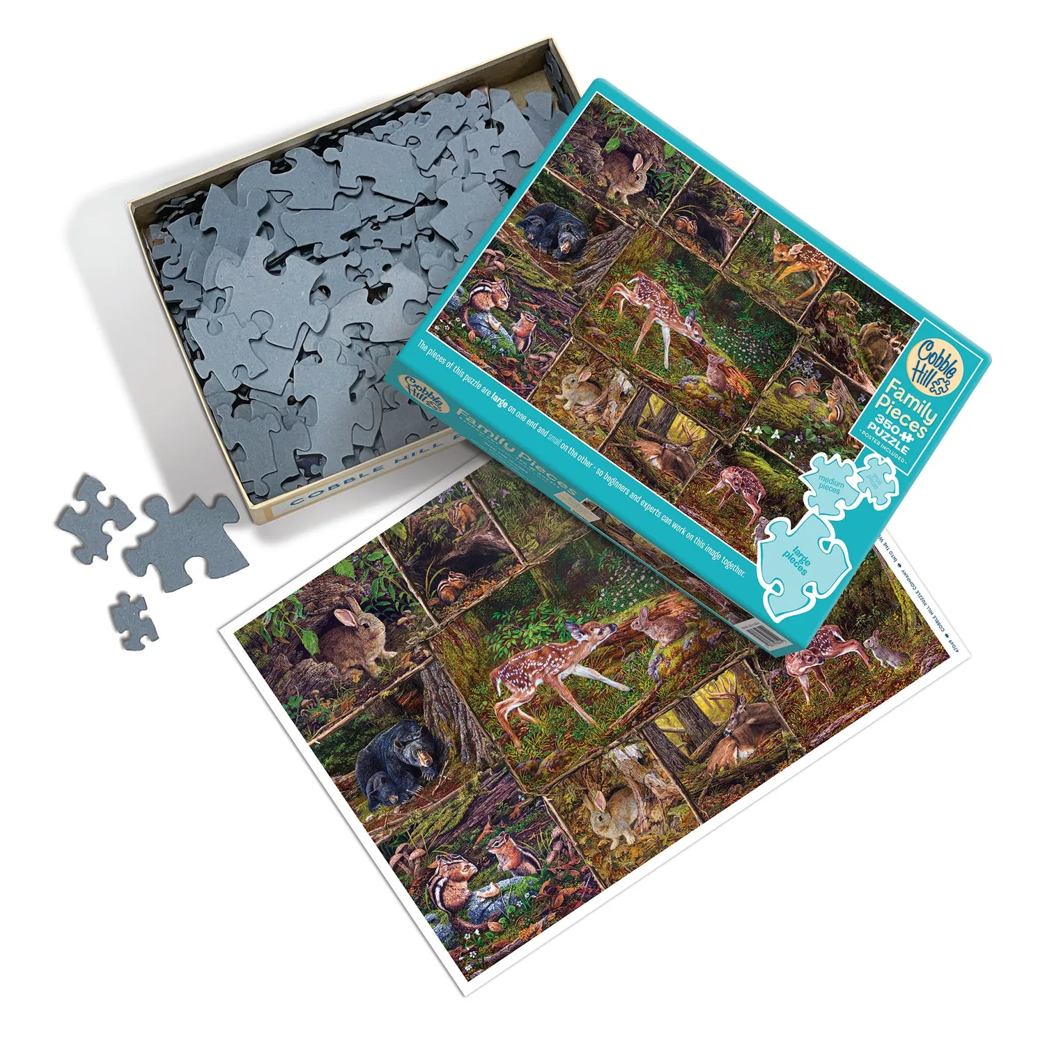 Cobble Hill Into the Woods puzzle familie 350 piese Bambi