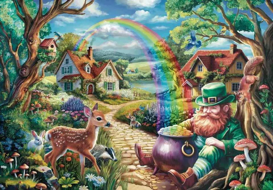 Mosaic Puzzles The Leprechaun's Charm puzzle 500 piese verde
