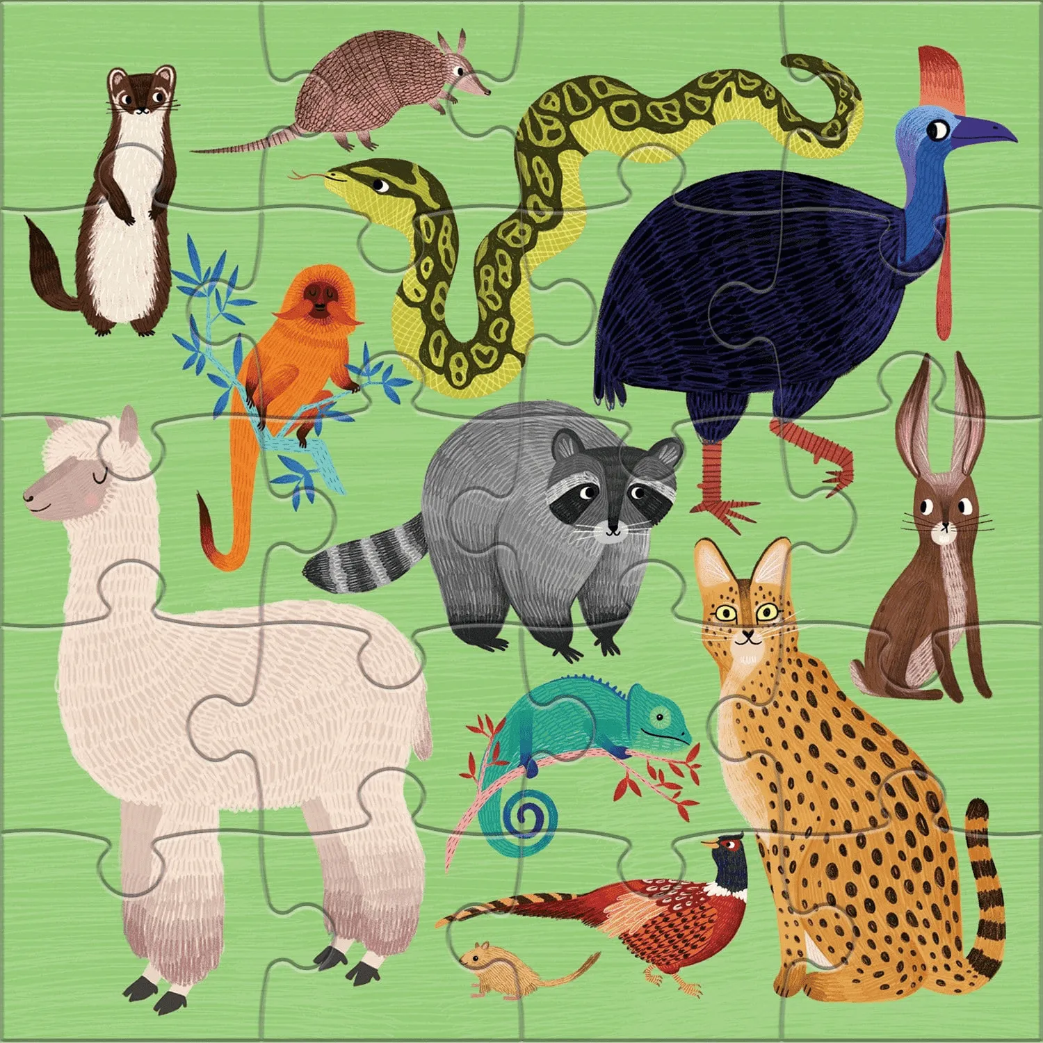Mudpuppy Land Sea Animals puzzle magnetic 2x20 piese animale
