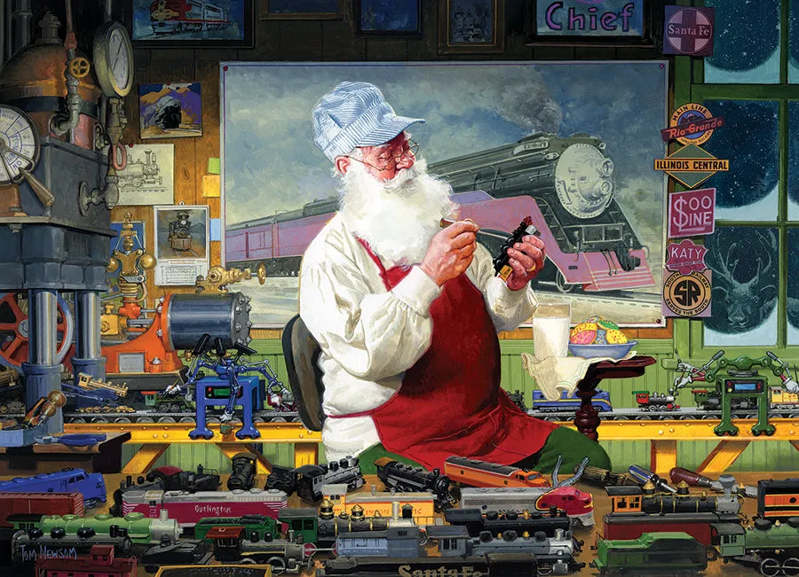 Cobble Hill Santa's Hobby puzzle 1000 piese cutie mare Crăciun