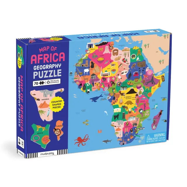 Mudpuppy Map of Africa puzzle geografie 70 piese tari