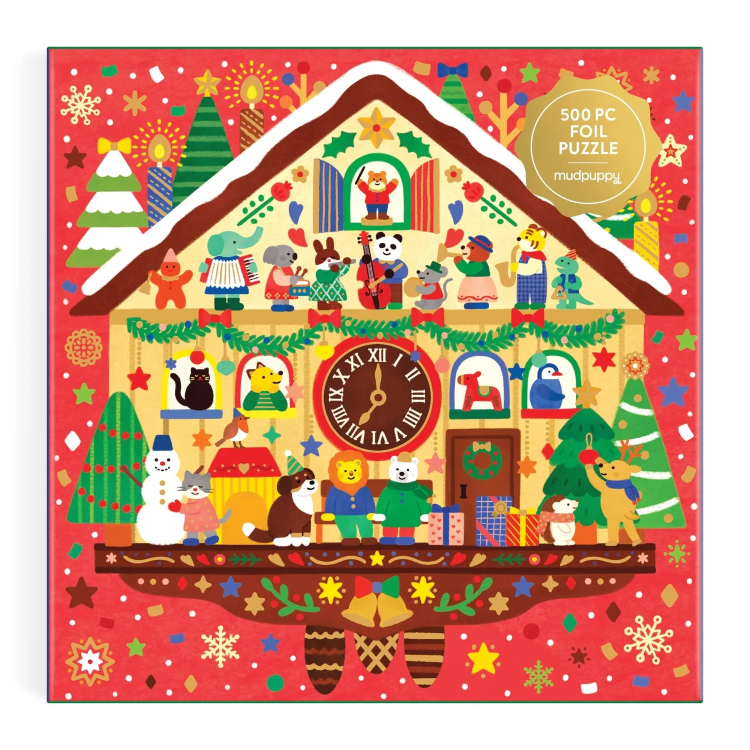 Mudpuppy Christmas Time puzzle 500 piese foil