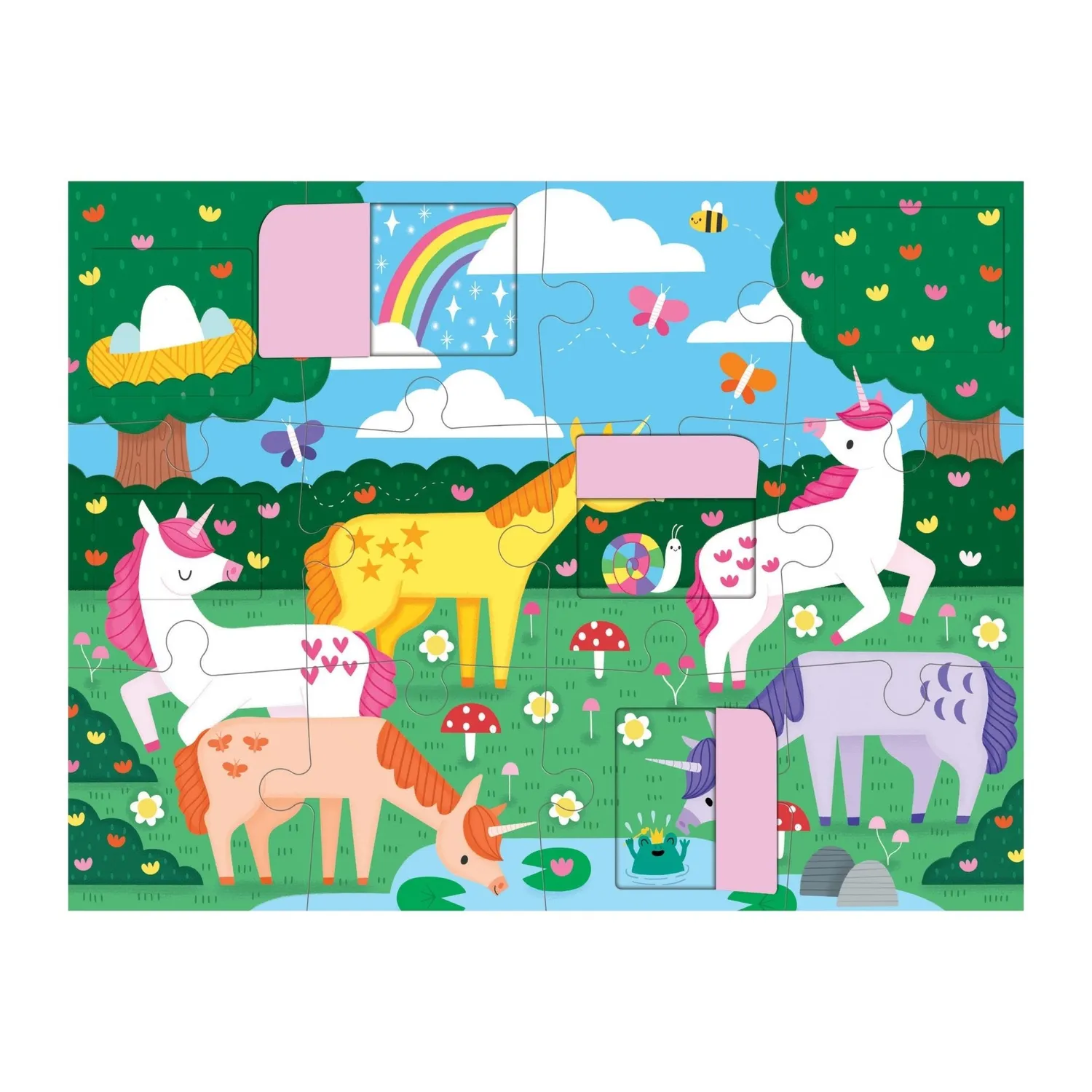 Mudpuppy Unicorn Magic puzzle 12 piese cu clapete