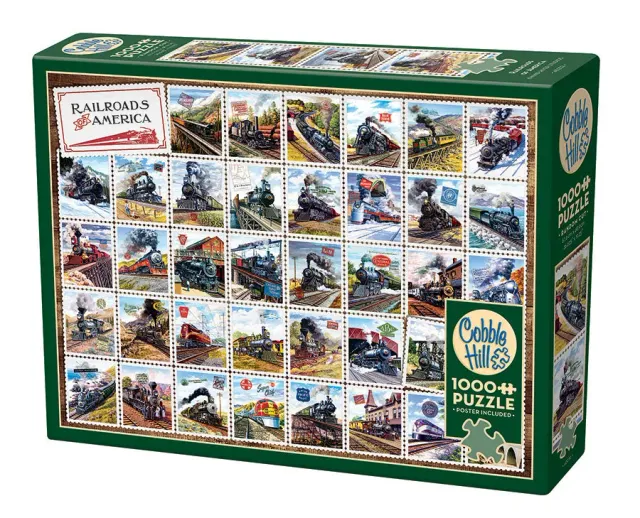 Cobble Hill Railroads of America puzzle 1000 piese trenuri