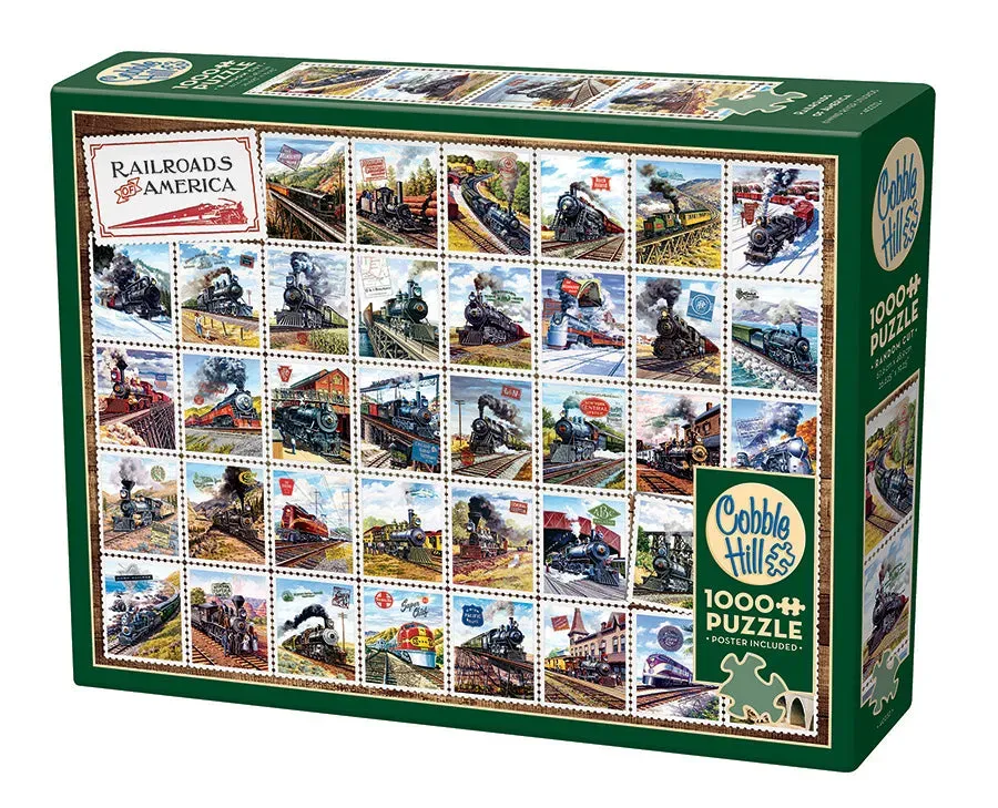 Cobble Hill Railroads of America puzzle 1000 piese trenuri