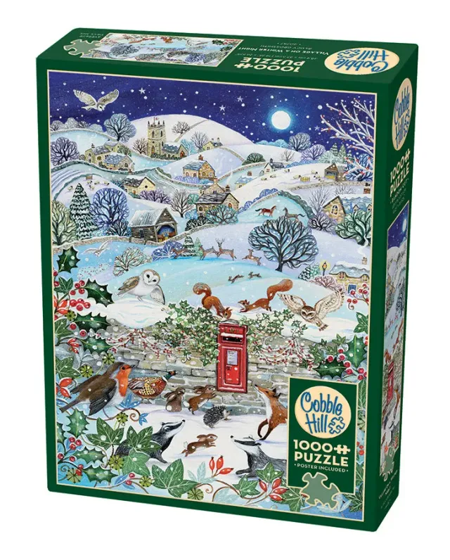 Cobble Hill Village on a Winter Night puzzle 1000 piese iarnă