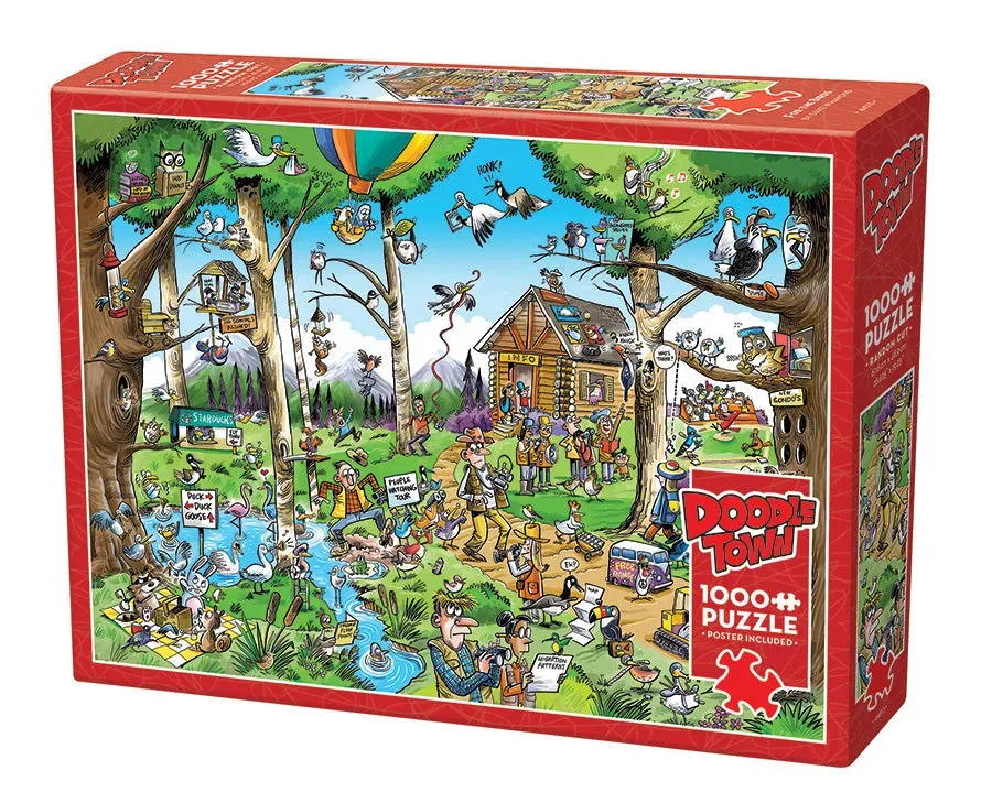 Cobble Hill DoodleTown Birdwatcher's Paradise puzzle 1000 piese pasari