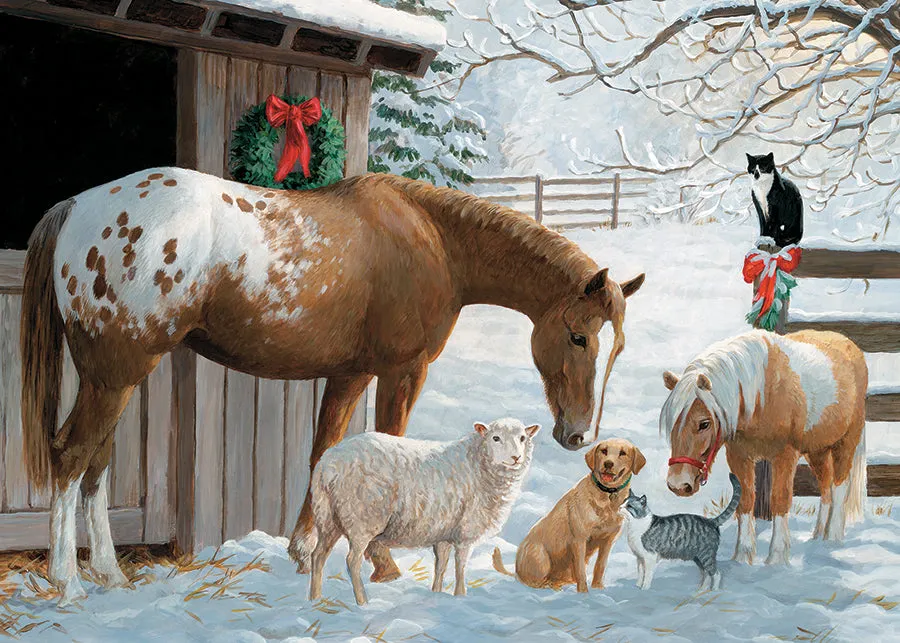 Cobble Hill Barnyard Greetings puzzle tavă 35 piese