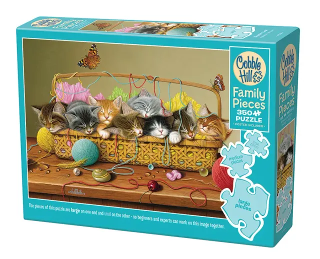 Cobble Hill Family Pieces Basket Case puzzle 350 piese pisici