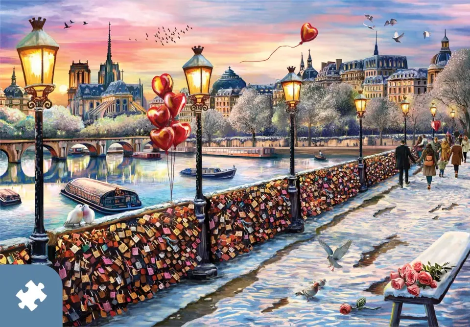 Mosaic Traditions Lovers Bridge puzzle carton 500 piese romantic