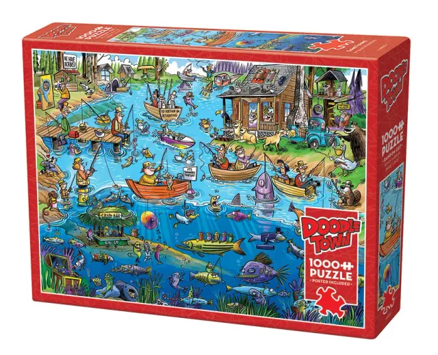 Cobble Hill DoodleTown Gone Fishing puzzle 1000 piese