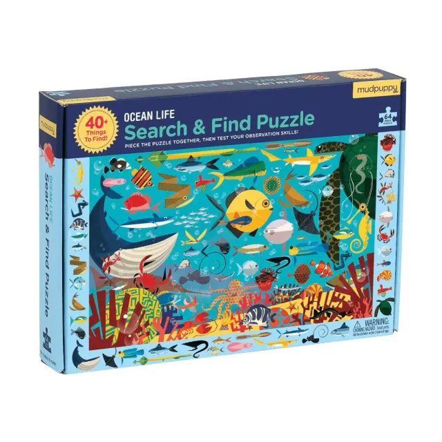 Mudpuppy Ocean Life puzzle caută și găsește 64 piese