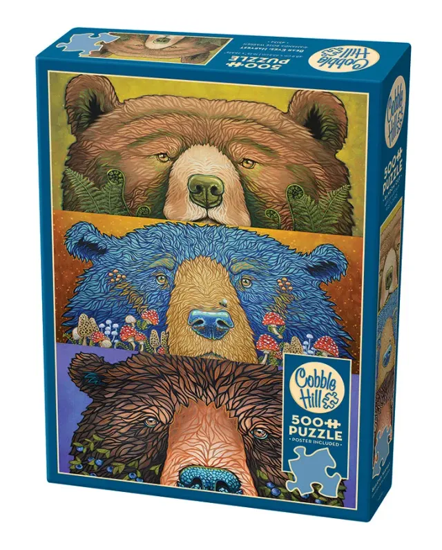 Cobble Hill Bear Eyes Harvest puzzle 500 piese ursi