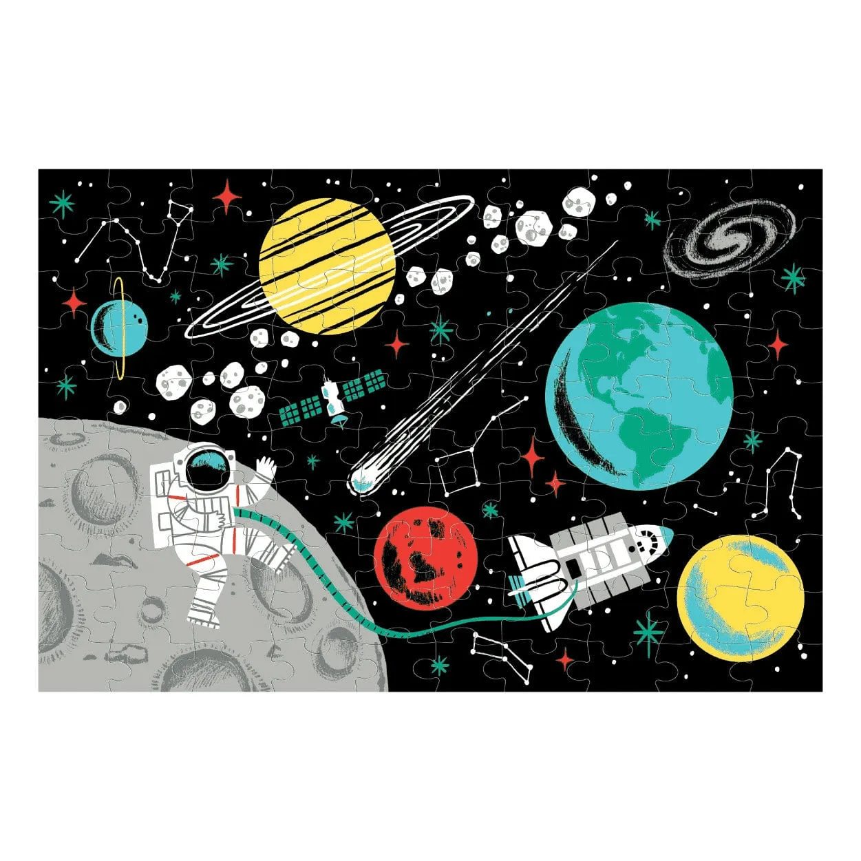 Mudpuppy Outer Space puzzle fosforescent 100 piese