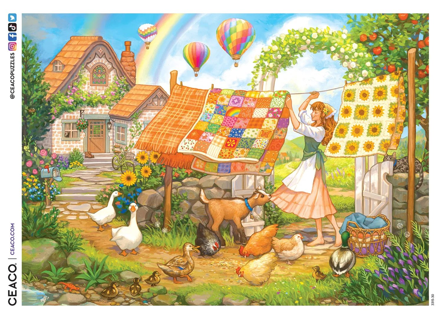 Ceaco Rainbow Quilt puzzle 1000 piese peisaj rural