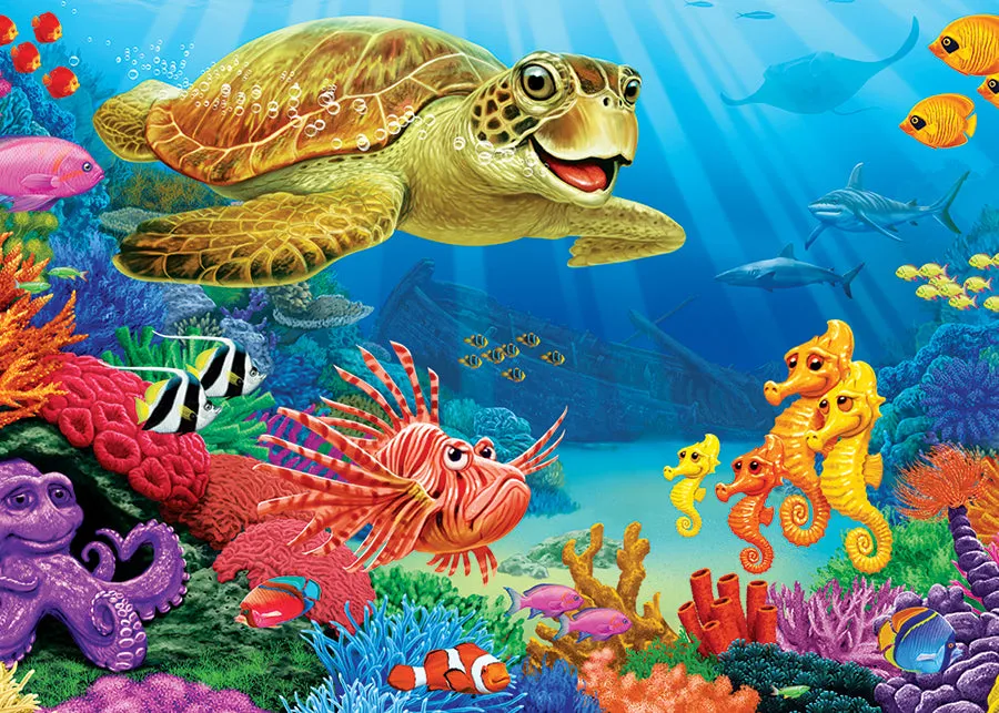 Cobble Hill Undersea Turtle puzzle 35 piese tava ocean