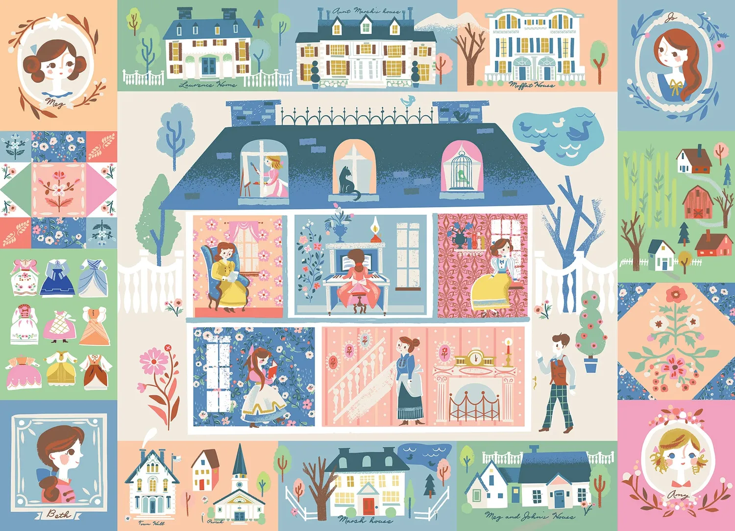 Cobble Hill Little Women puzzle 500 piese carti