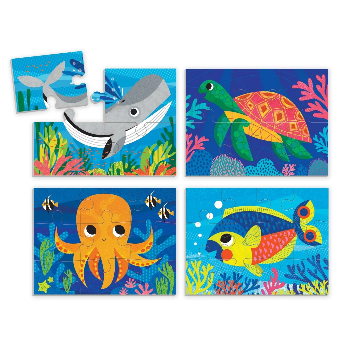 Mudpuppy Ocean Friends set 4 puzzle progresive