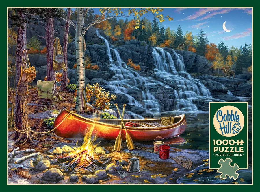 Cobble Hill Waterfall Camp puzzle 1000 piese camping