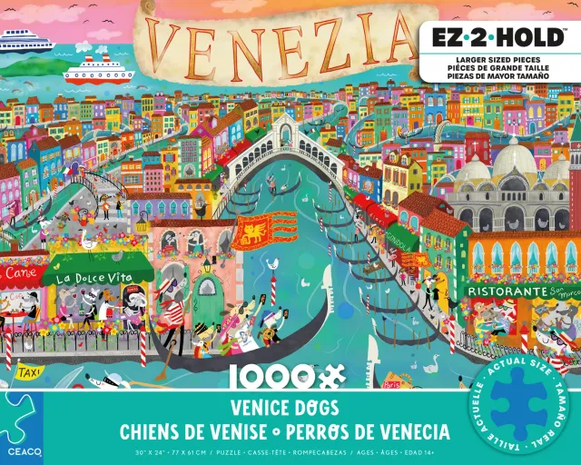 Ceaco EZ 2 Hold Venice Dogs puzzle 1000 piese mari