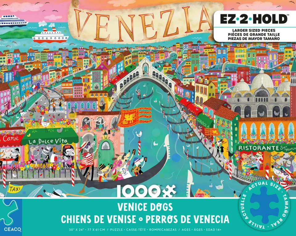 Ceaco EZ 2 Hold Venice Dogs puzzle 1000 piese mari