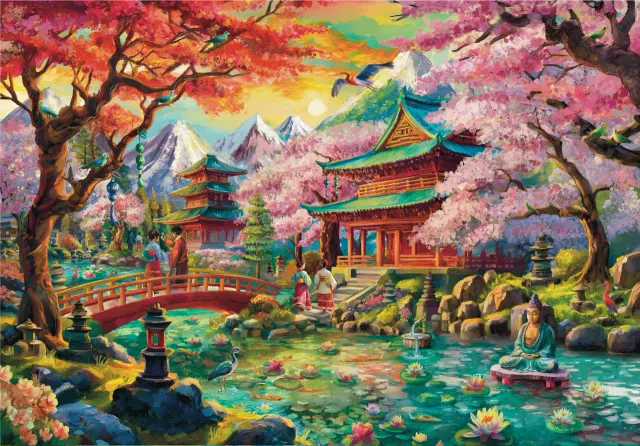 Mosaic Puzzles Temples Japanese Garden puzzle 250 piese Asia