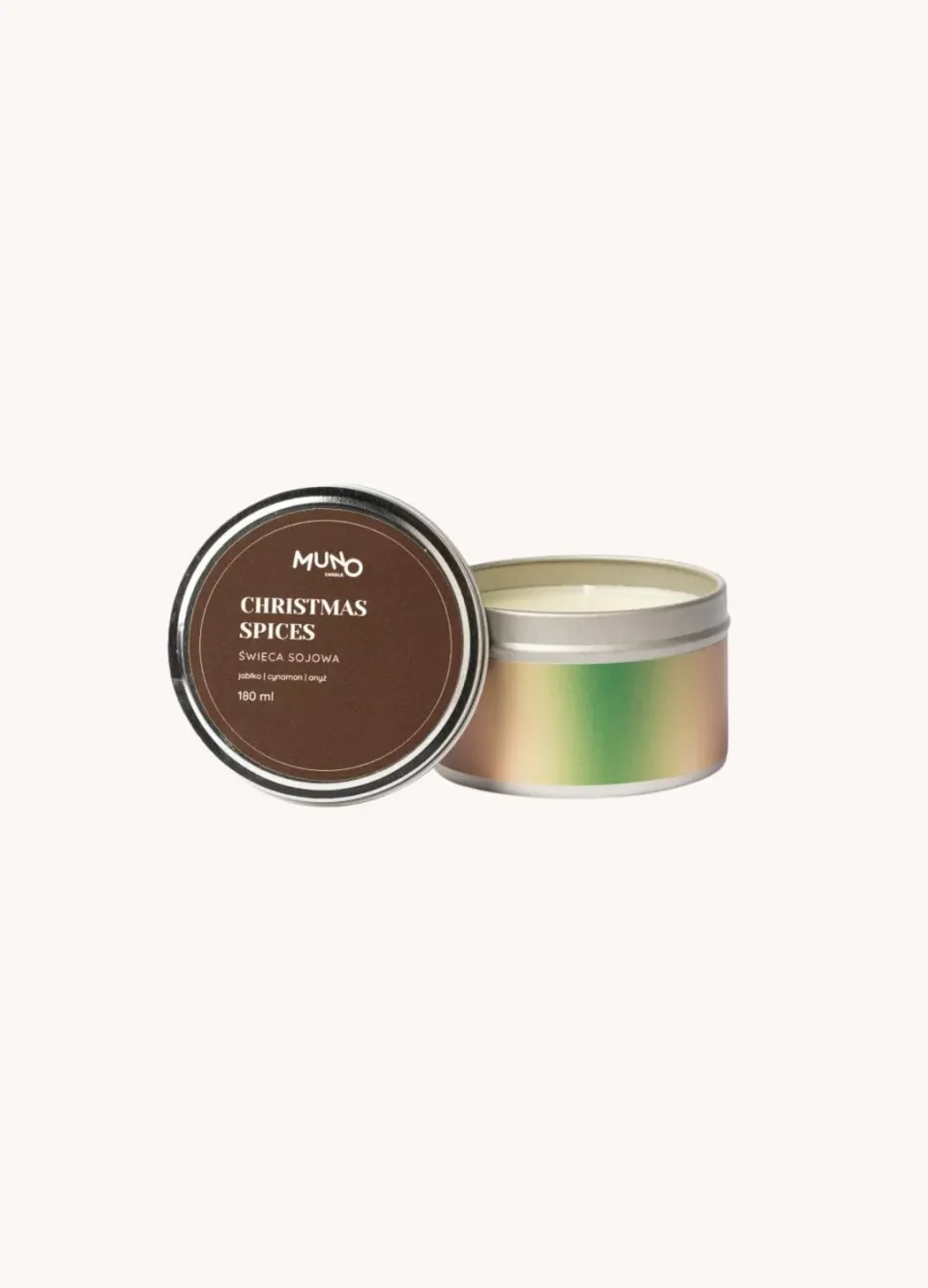 MunoCandle lumanare soia Christmas Spices 180 ml scortisoara