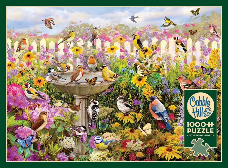 Cobble Hill Backyard Bird Bath puzzle 1000 piese pasari gradina