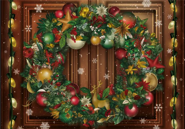 Mosaic Puzzles Wreath in the Snow puzzle 250 piese Craciun