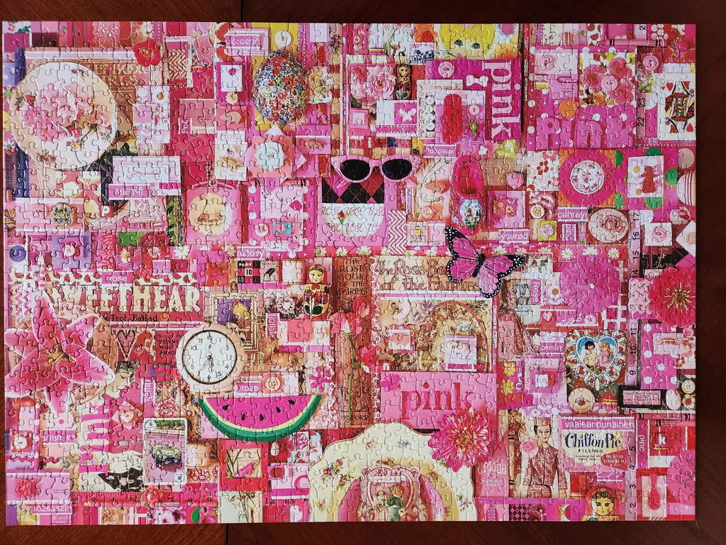 Cobble Hill Pink puzzle 1000 piese roz colaj