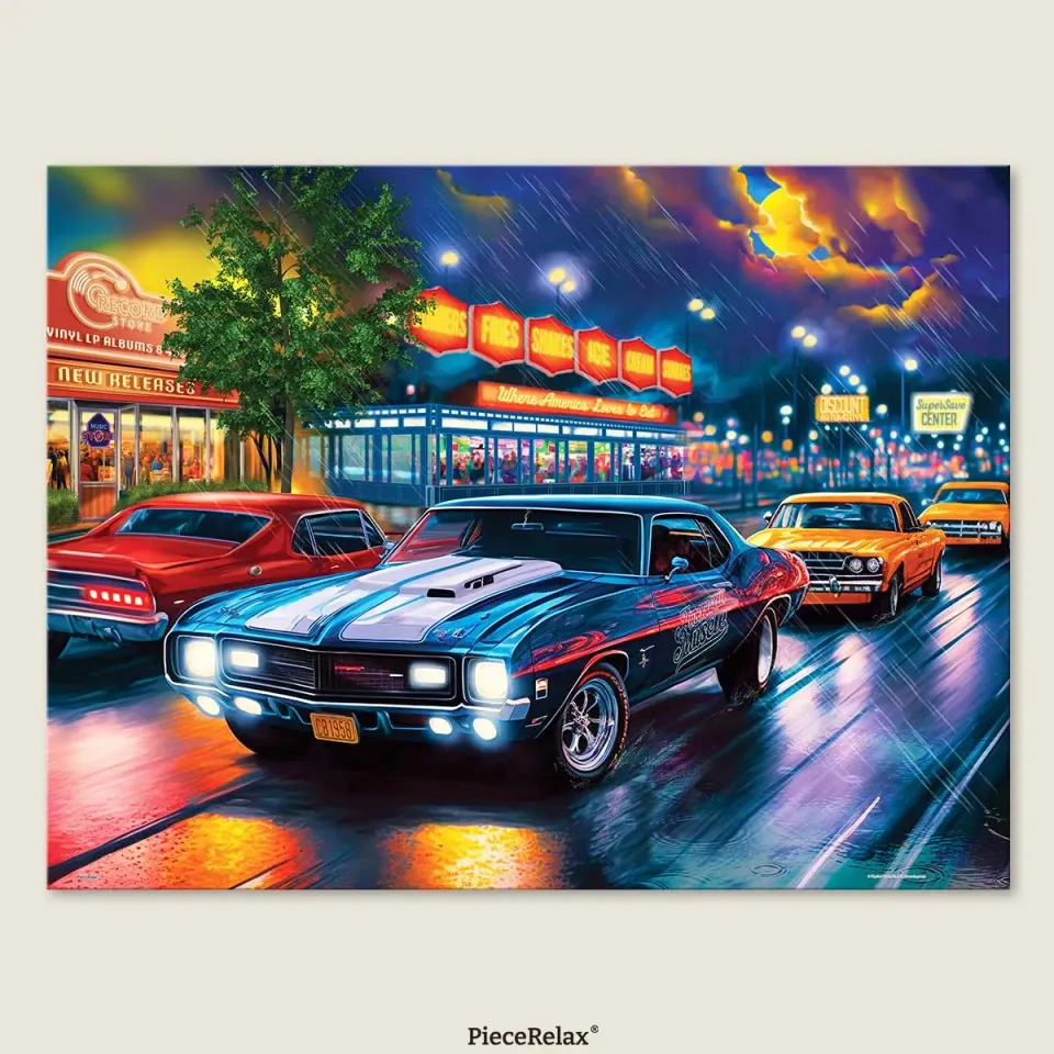 PieceRelax Rain on the Boulevard U1089 puzzle 1000 piese oraș