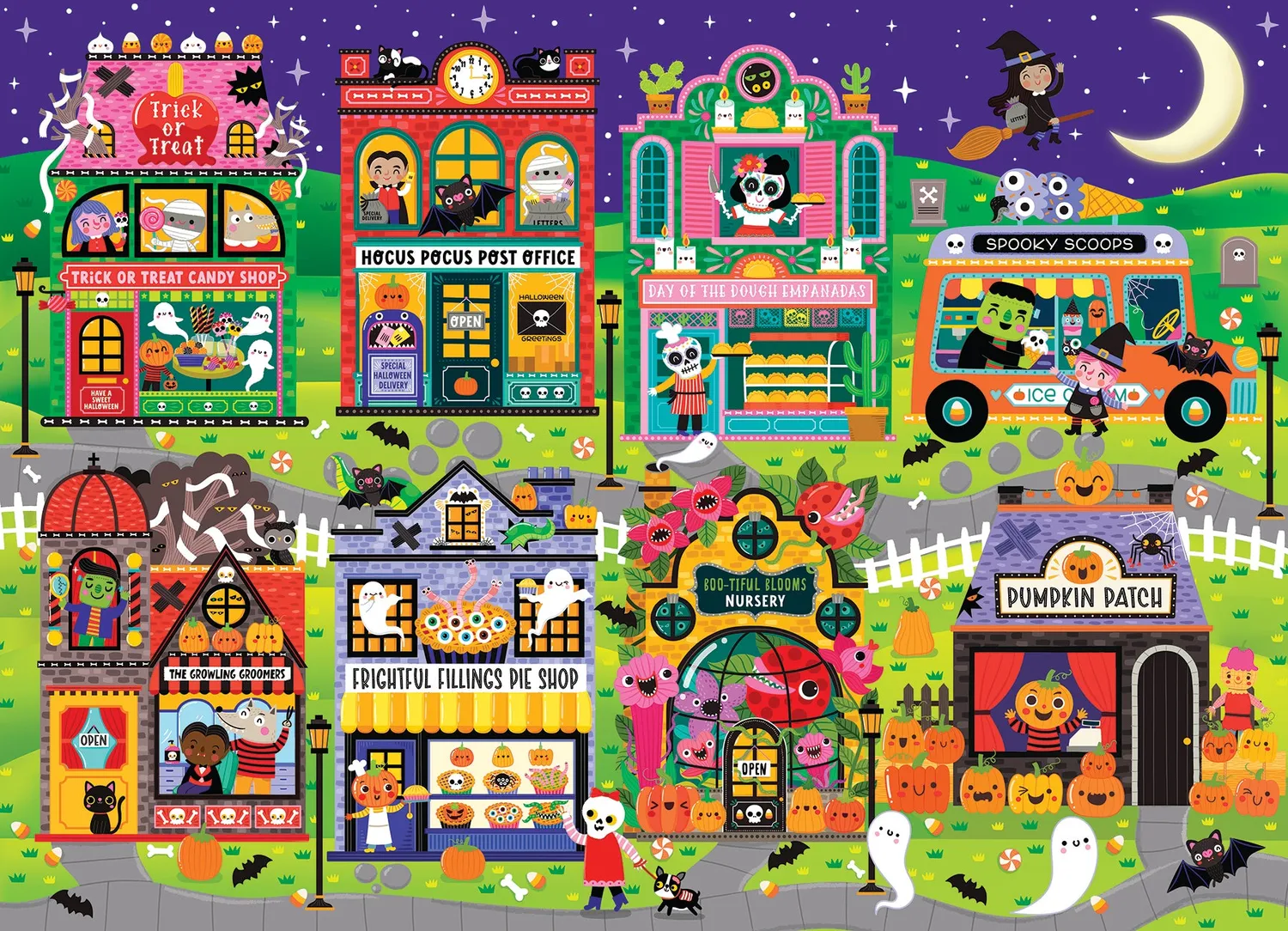 Cobble Hill Boo Town puzzle familie 350 piese