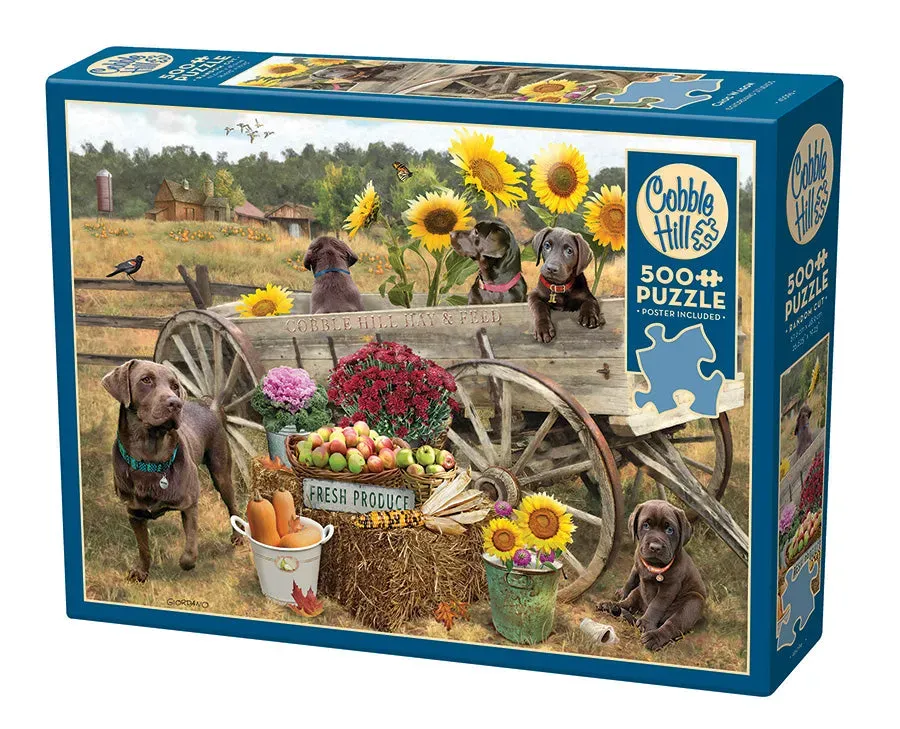 Cobble Hill Choc Wagon puzzle 500 piese cu labradori