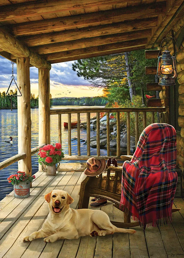Cobble Hill Lake Cabin Labrador puzzle tavă 35 piese