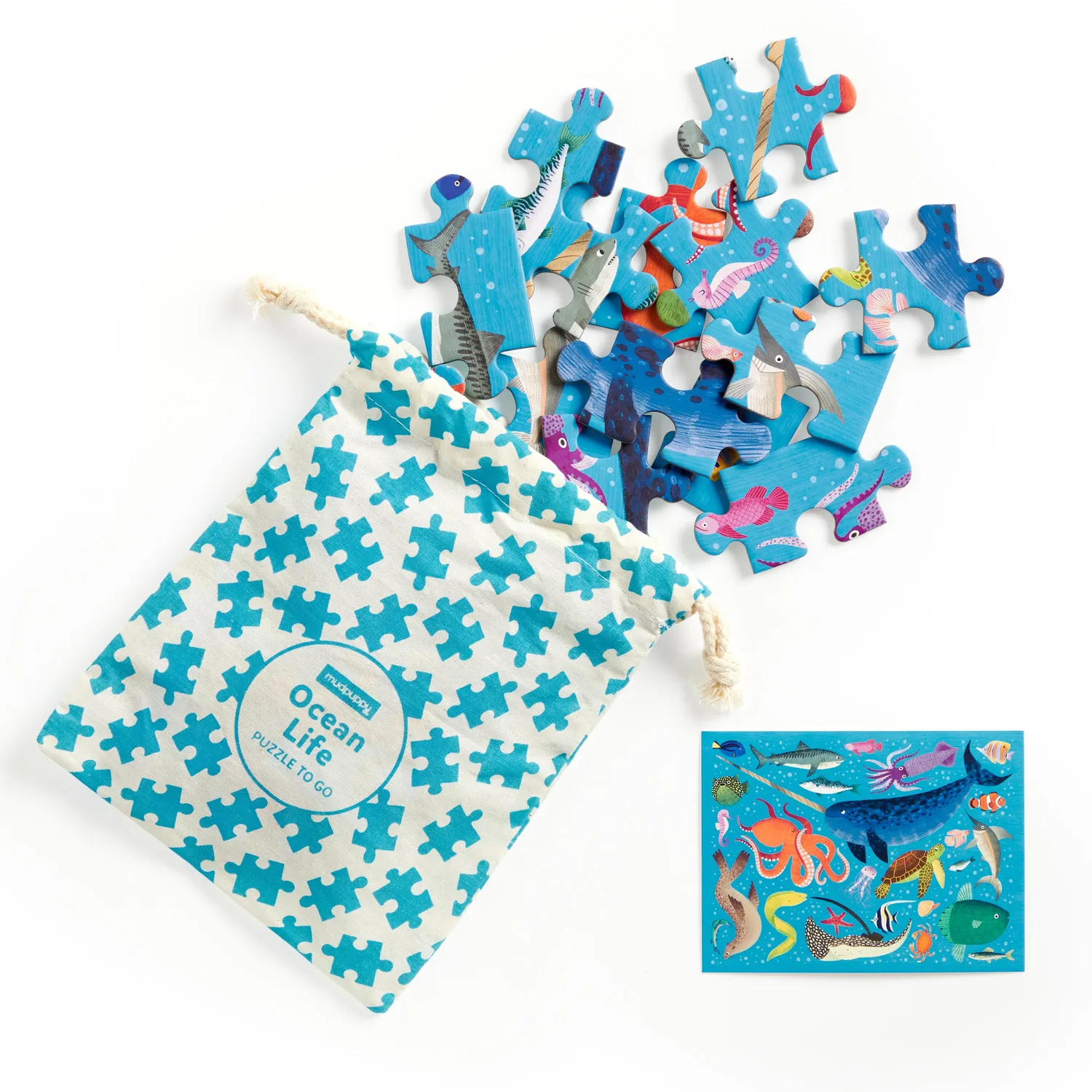 Mudpuppy Ocean Life puzzle de calatorie 36 piese sac