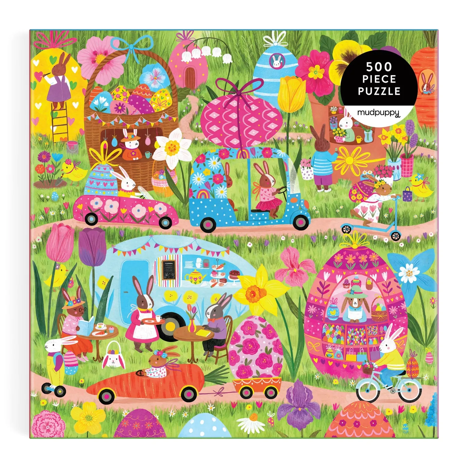 Mudpuppy Hoppin Around 500 puzzle 500 piese iepurasi